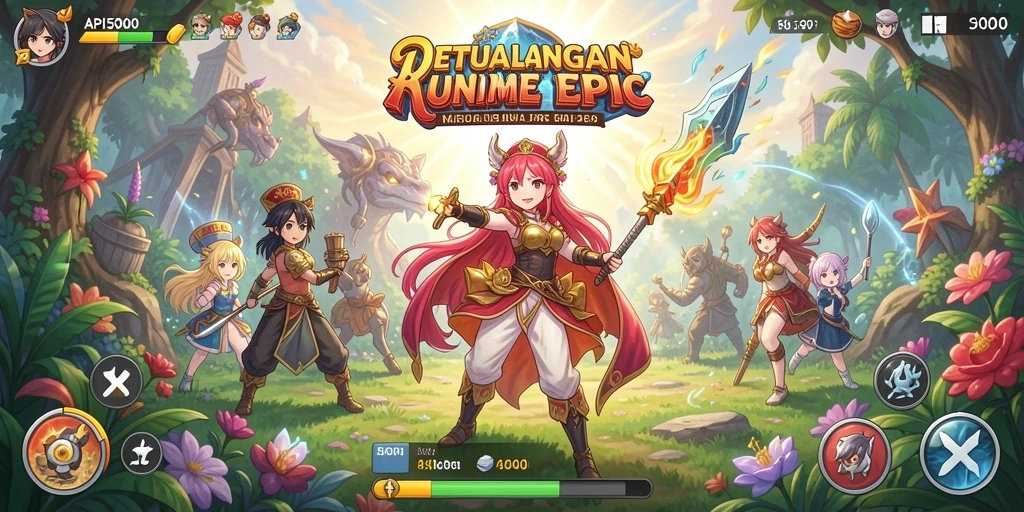 Tampilan gameplay API5000 yang menakjubkan dengan karakter anime dinamis.