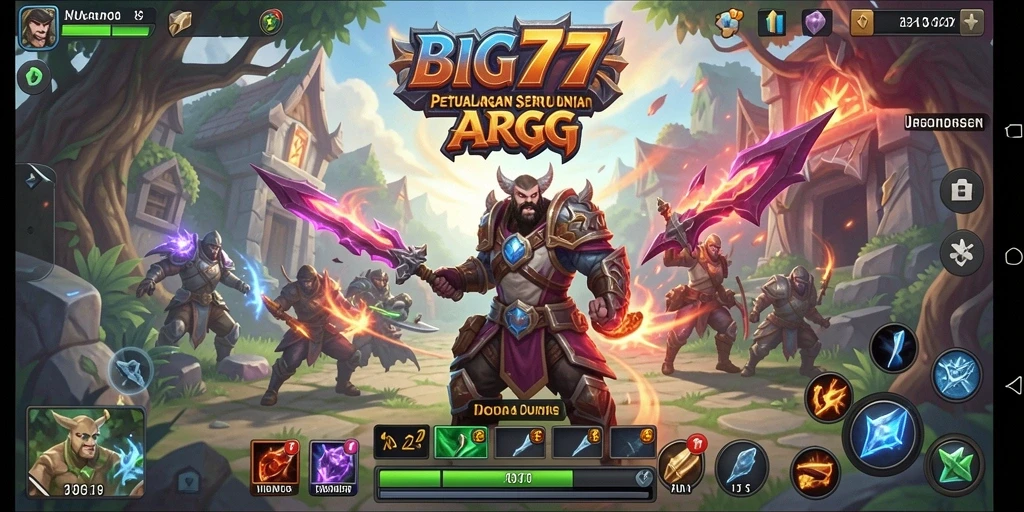 Tampilan gameplay seru dan mendebarkan dalam BIG77.