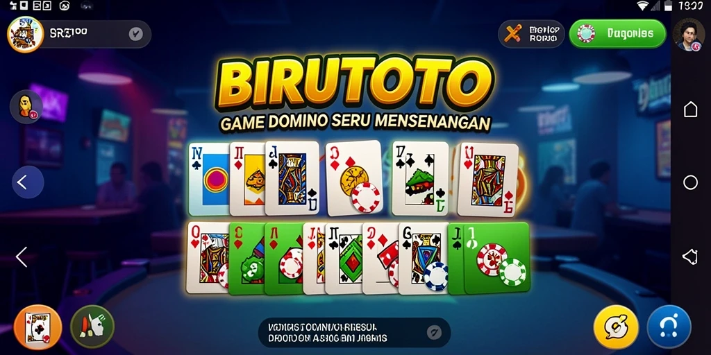 Screenshot BIRUTOTO menampilkan gameplay Domino yang seru dan interaktif.