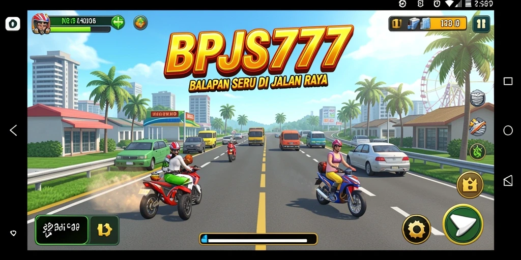 Gameplay seru BPJS777 yang penuh aksi balapan.