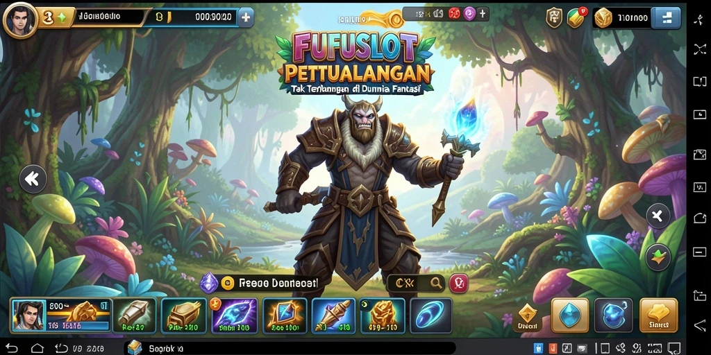 Screenshot utama FUFUSLOT menampilkan aksi seru di dunia petualangan.