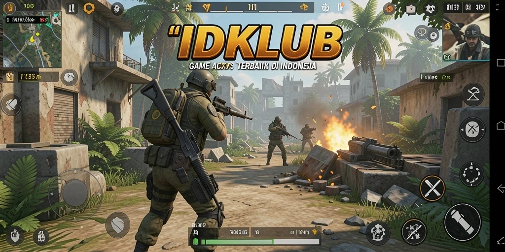 Tampilan gameplay seru dalam IDKLUB dengan aksi TPS.