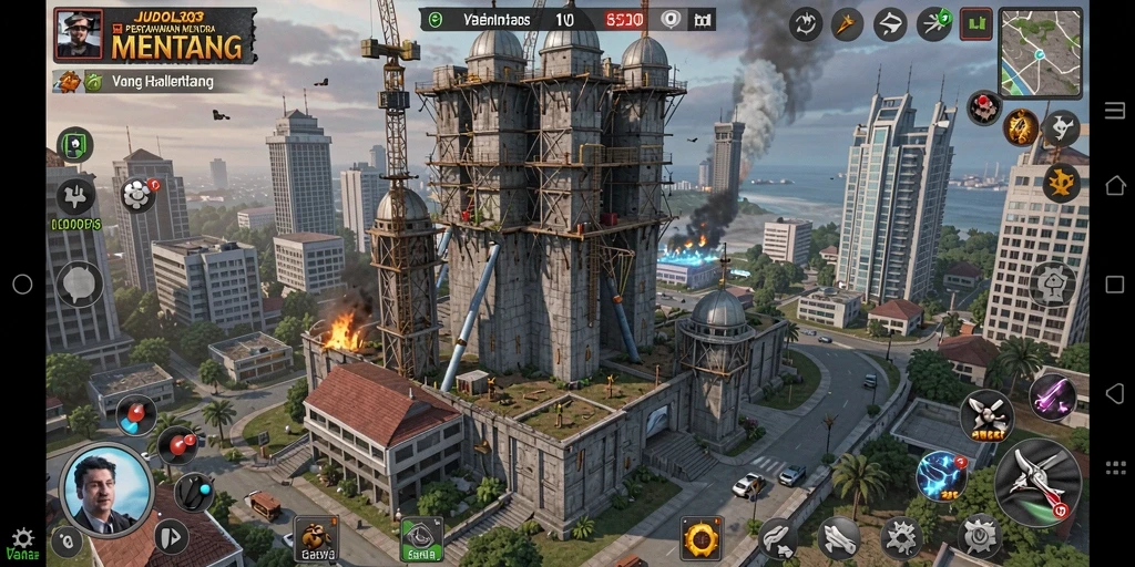 Screenshot gameplay JUDOL303 dengan aksi menara yang mendebarkan.