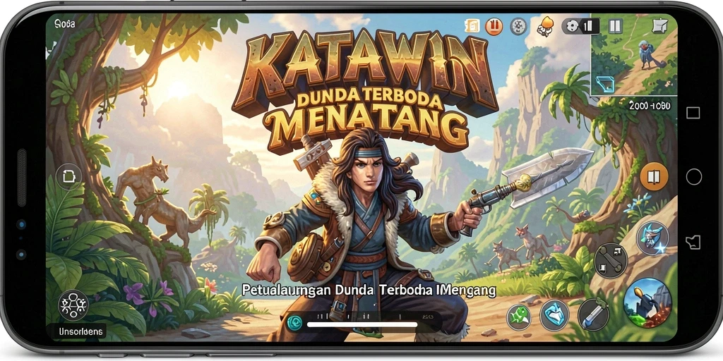 Screenshot gameplay KATAWIN yang menampilkan eksplorasi dunia terbuka.