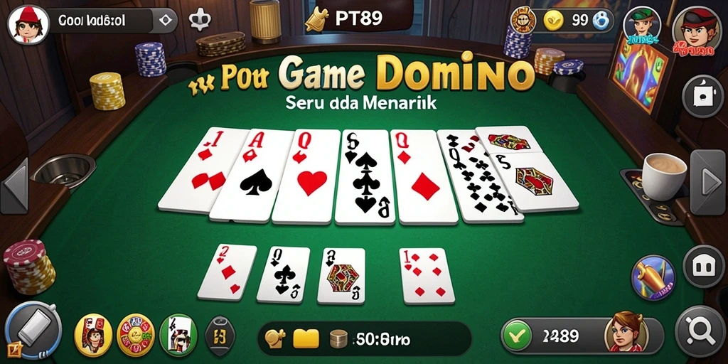 Screenshot menampilkan gameplay seru dalam game Domino PT89.