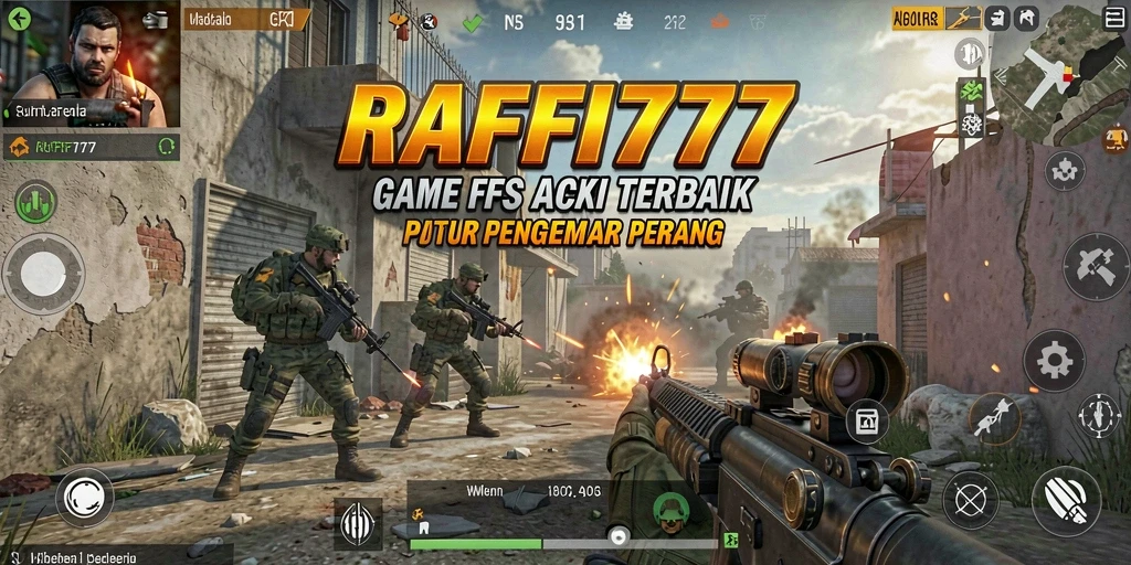 Screenshot menunjukkan aksi tembak-menembak intens di RAFFI777.