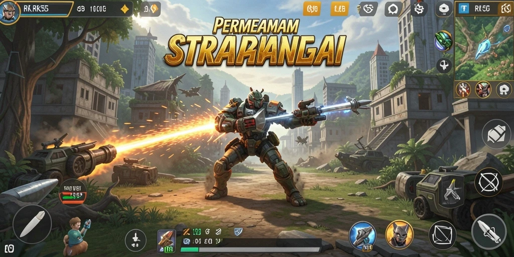 Tampilan gameplay RK55 yang penuh strategi dan aksi.