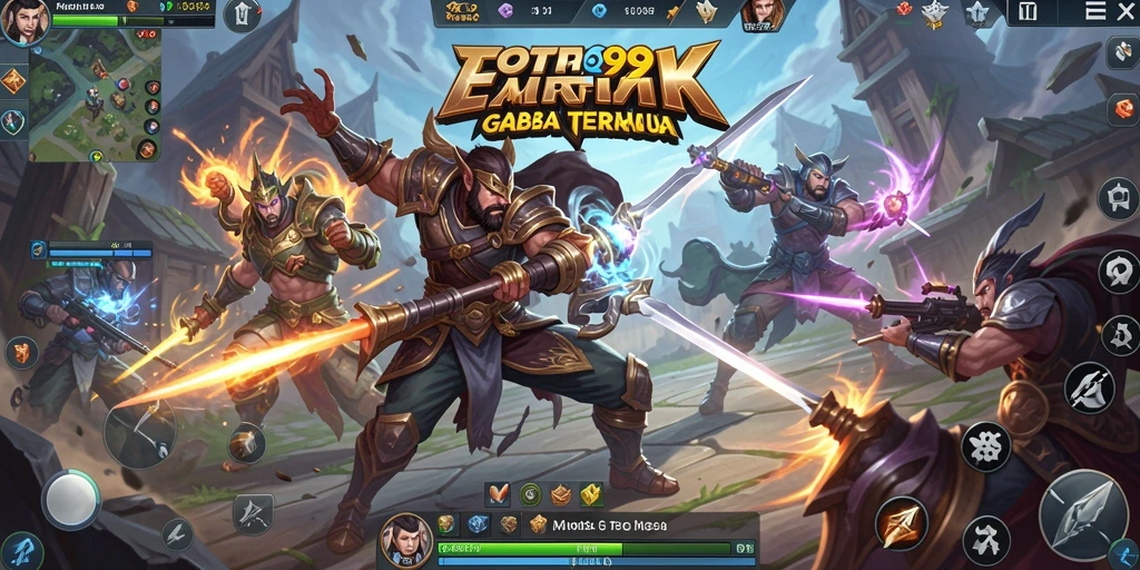 Tampilan gameplay melawan lawan di arena MOBA.