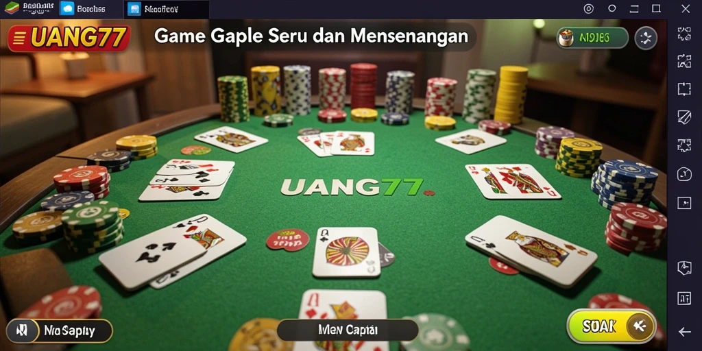 Tampilan gameplay UANG77 yang menarik dan mendebarkan.