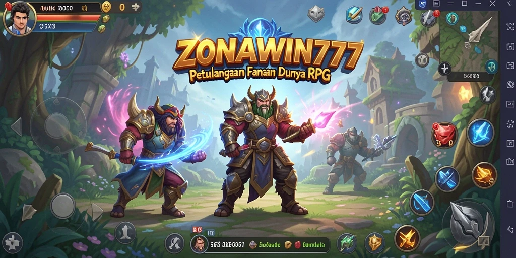 Tampilan gameplay ZONAWIN777 yang menakjubkan menunjukkan aksi dan strategi dalam permainan RPG.